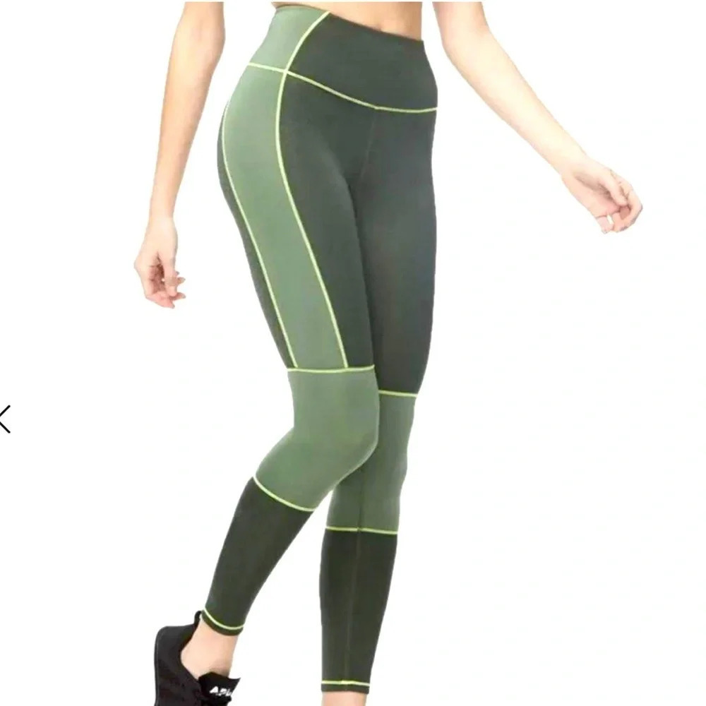 Good American The Dual Life Tonal Green Leggings